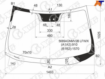 7 699 р. Стекло лобовое (Датчик дождя) Mitsubishi ASX 10-16  Citroen C4 Aircross 12-16  Peugeot 4008 12-15 XYG 5689AGNMV2B LFW/X  с доставкой в г. Пермь. Увеличить фотографию 1