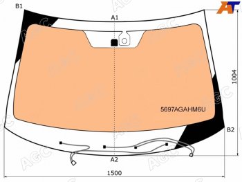 Стекло лобовое (Обогрев полный Датчик дождя Молдинг) Mitsubishi Outlander 18-                      AGC 5697AGAHM6U