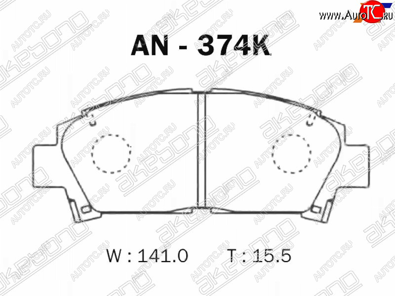 2 559 р. Колодки тормозные AKEBONO (передние) Toyota Avensis T220 седан рестайлинг (2000-2003)  с доставкой в г. Пермь