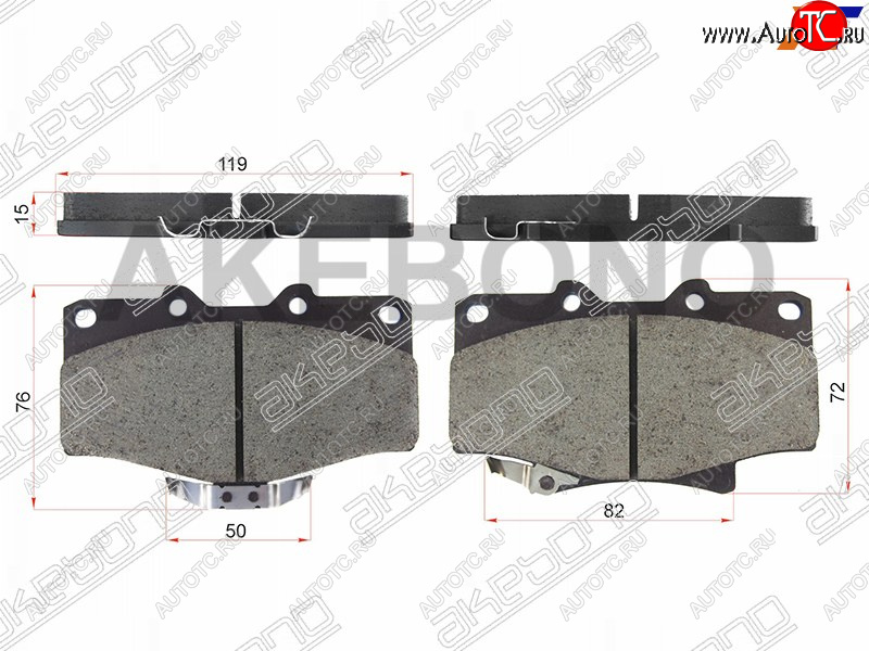 1 499 р. Колодки тормозные AKEBONO (передние) Toyota Land Cruiser 80 (1989-1997)  с доставкой в г. Пермь