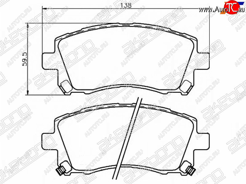 2 149 р. Колодки тормозные AKEBONO (передние) Subaru Forester SF дорестайлинг (1997-2000)  с доставкой в г. Пермь