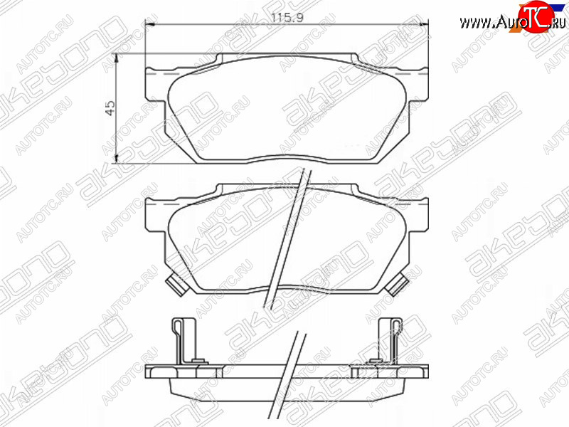 2 089 р. Колодки тормозные AKEBONO (передние) Honda Fit 1 GD дорестайлинг (2001-2004)  с доставкой в г. Пермь
