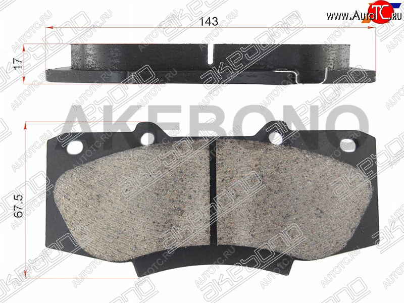 2 999 р. Колодки тормозные AKEBONO (передние) Toyota Hilux AN20,AN30  2-ой рестайлинг (2011-2016)  с доставкой в г. Пермь