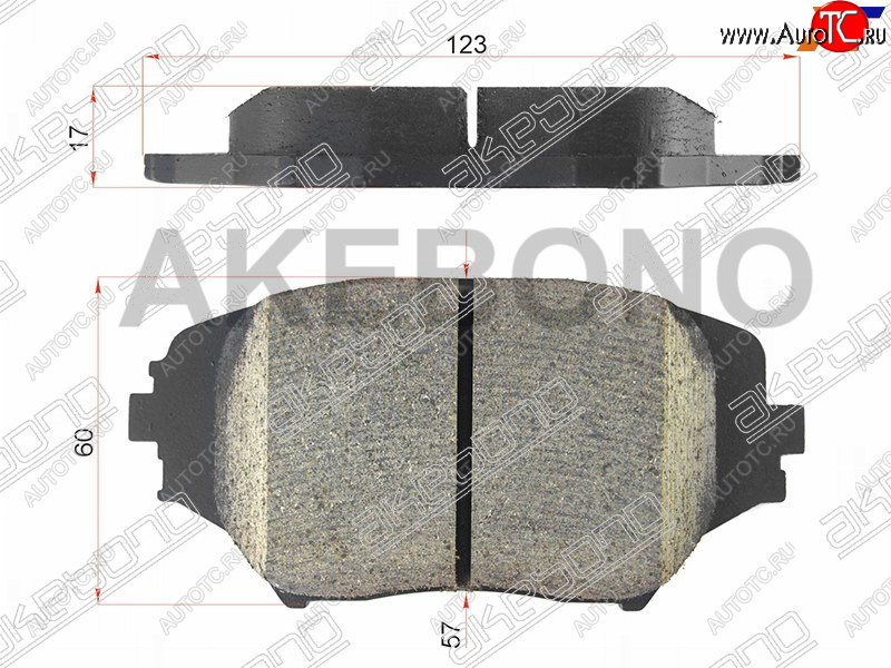 2 389 р. Колодки тормозные AKEBONO (передние) Toyota RAV4 CA20 3 дв. рестайлинг (2003-2005)  с доставкой в г. Пермь