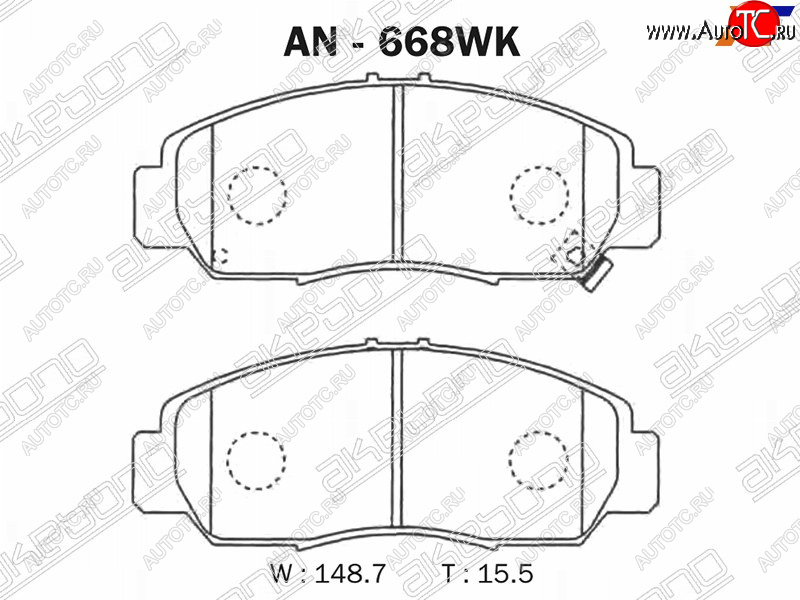 2 659 р. Колодки тормозные AKEBONO (передние) Honda Accord 8 CU седан дорестайлинг (2008-2011)  с доставкой в г. Пермь