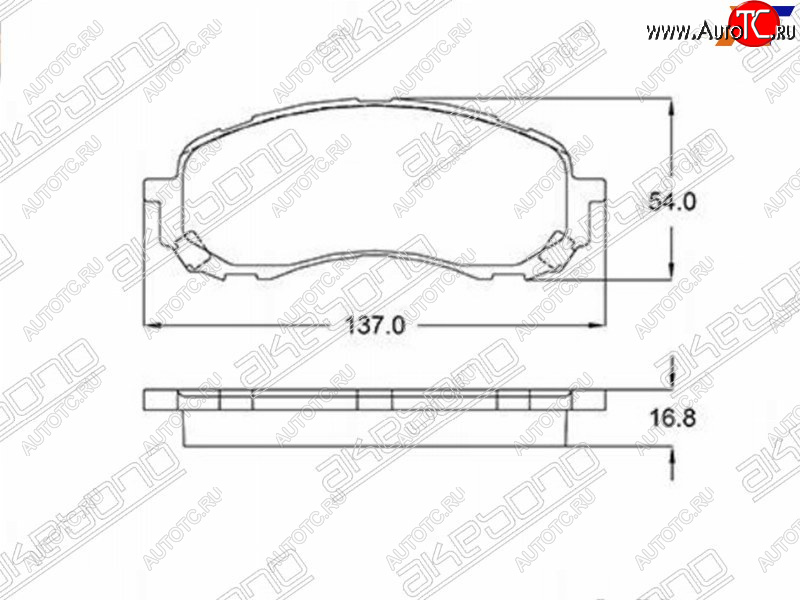 2 169 р. Колодки тормозные AKEBONO (передние) Subaru Forester SH (2008-2013)  с доставкой в г. Пермь