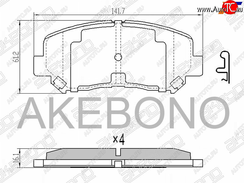 3 099 р. Колодки тормозные AKEBONO (передние) Mazda CX-5 KE дорестайлинг (2011-2014)  с доставкой в г. Пермь