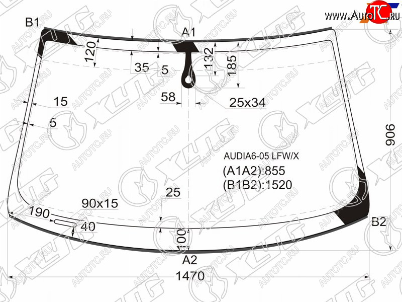7 699 р. Стекло лобовое (Датчик дождя Молдинг) XYG Audi A6 C6 дорестайлинг, универсал (2004-2008)  с доставкой в г. Пермь