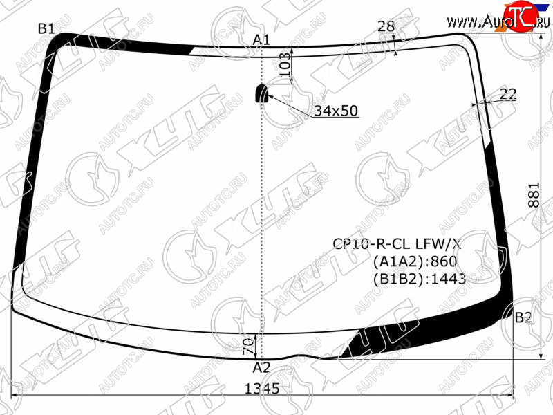 5 599 р. Стекло лобовое Toyota Funcargo 99-05  Yaris Verso 99-06 XYG CP10-R-CL LFW/X  с доставкой в г. Пермь