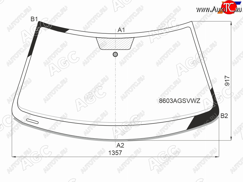 8 999 р. Стекло лобовое VOLKSWAGEN POLO V 35D HBK 09-4D SED 15-                                             AGC 8603AGSVWZ  с доставкой в г. Пермь