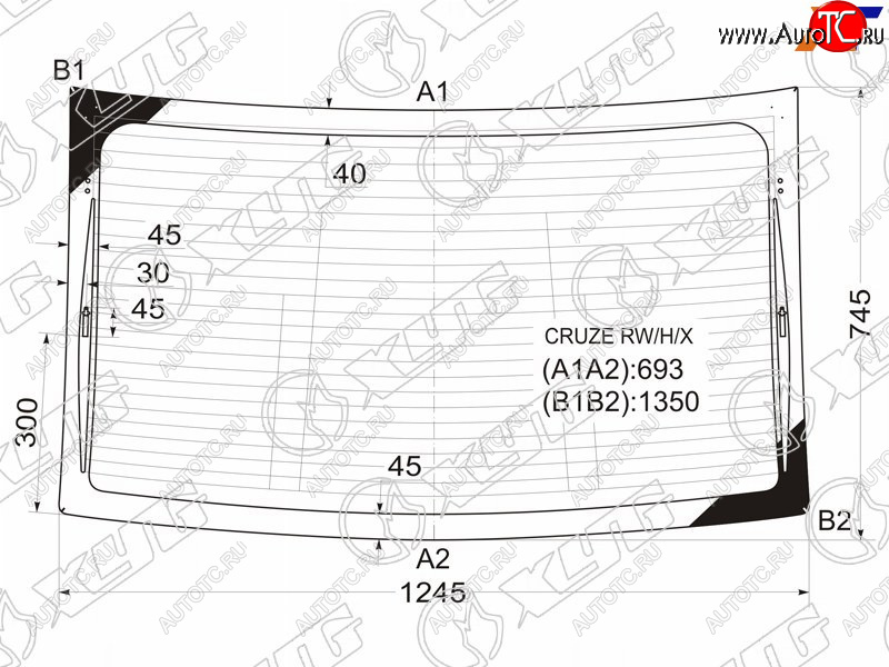 7 599 р. Стекло заднее (Цвет зеленый Обогрев Антенна 4D SED) Chevrolet Cruze 09-15  Daewoo Lacetti 08-11 XYG CRUZE RW/H/X  с доставкой в г. Пермь