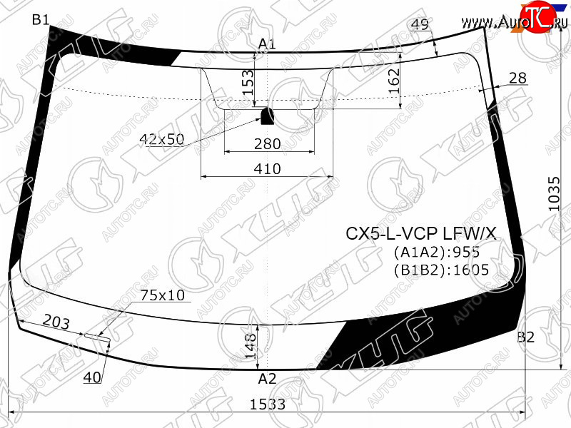 6 999 р. Стекло лобовое Mazda CX-5 11-17 XYG CX5-L-VCP LFW/X  с доставкой в г. Пермь