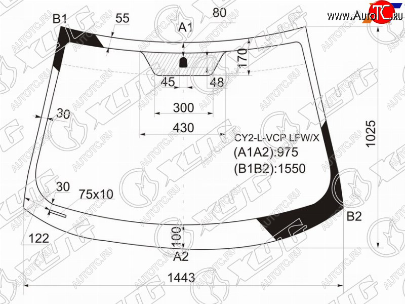 5 849 р. Стекло лобовое Mitsubishi Lancer 07-17  Lancer Evolution 07-17 XYG CY2-L-VCP LFW/X  с доставкой в г. Пермь