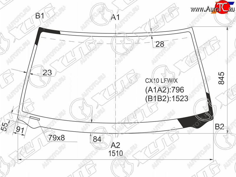 7 599 р. Стекло лобовое Toyota Avalon 94-00 XYG CX10 LFW/X  с доставкой в г. Пермь
