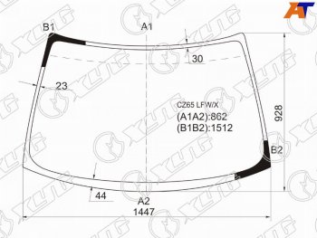 Стекло лобовое Hyundai Santamo 95-02  Mitsubishi Chariot 91-97  Space Wagon 91-97 XYG CZ65 LFW/X