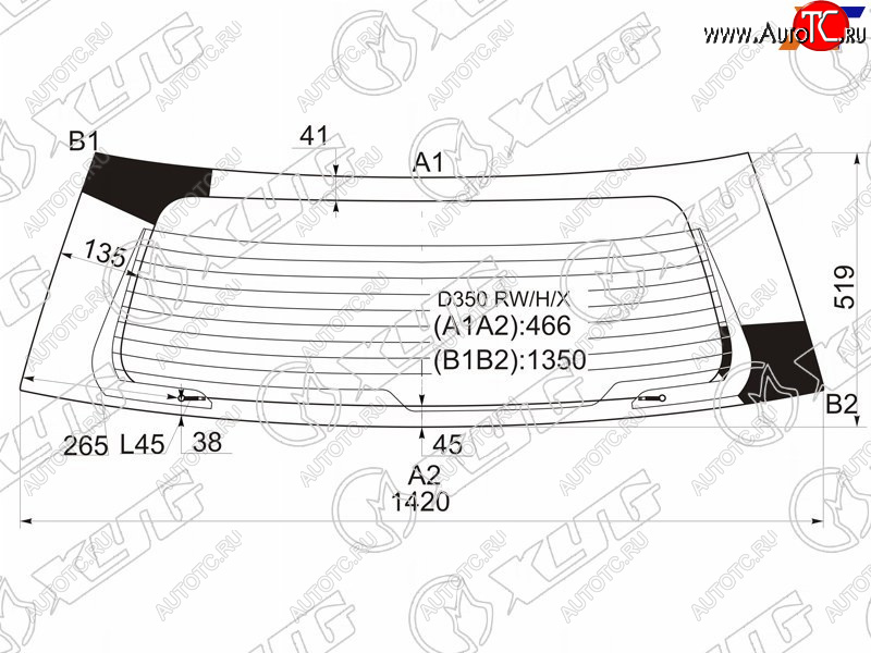 7 999 р. Стекло заднее (Цвет зеленый Обогрев) Mazda Demio 02-07  2 02-07 XYG D350 RW/H/X  с доставкой в г. Пермь