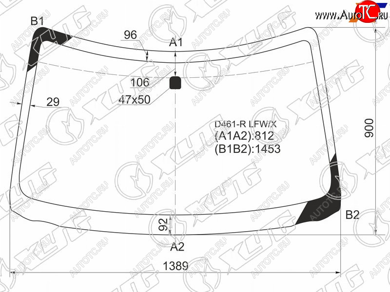 8 649 р. Стекло лобовое MAZDA VERISA 04-15 XYG D461-R LFW/X  с доставкой в г. Пермь