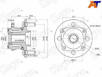 7 949 р. Ступичный узел задн. TOYOTA NZE12# 4WD KOYO DACF2146B  с доставкой в г. Пермь. Увеличить фотографию 1