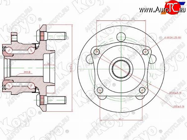 10 499 р. Ступичный узел задн. TOYOTA VISTA ARDEOCALDINAALLIONWISHOPAAVENSIS AZT255 4WD 98-07 KOYO DACF2146A  с доставкой в г. Пермь