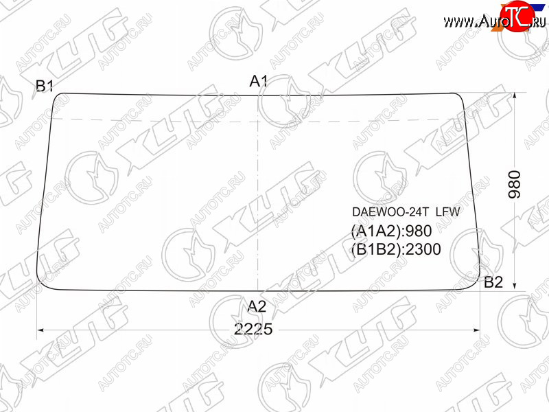 12 499 р. Стекло лобовое Daewoo Ultra Novus 97-19  TATA Novus 05-23 XYG DAEWOO-24T LFW  с доставкой в г. Пермь