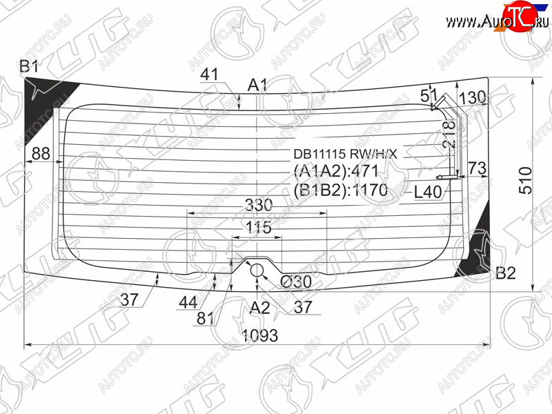 9 549 р. Стекло заднее (Цвет зеленый Обогрев) Dodge Caliber 06-12 XYG DB11115 RW/H/X  с доставкой в г. Пермь
