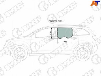267 р. Стекло боковое опускное (Сзади Слева Цвет зеленый) Dodge Journey 07-15  Fiat Freemont 13-15       XYG DD11556 RD/LH  с доставкой в г. Пермь. Увеличить фотографию 1