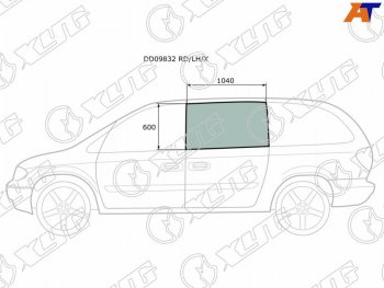 2 789 р. Стекло боковое опускное (Сзади Слева Цвет зеленый) Chrysler Town&Country 95-07  Voyager 00-07  D XYG DD09832 RD/LH/X  с доставкой в г. Пермь. Увеличить фотографию 1