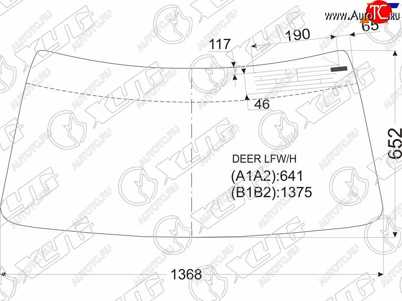 8 649 р. Стекло лобовое (Антенна) Great Wall Deer 03-08 XYG DEER LFW/H  с доставкой в г. Пермь