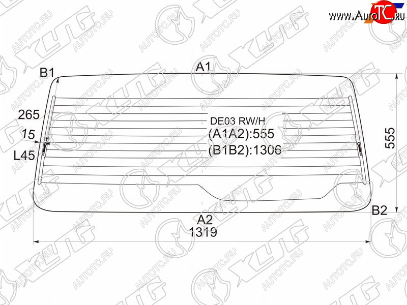 7 999 р. Стекло заднее (Цвет зеленый Обогрев) Mitsubishi Delica 89-99  L300 87-98 XYG DE03 RW/H  с доставкой в г. Пермь