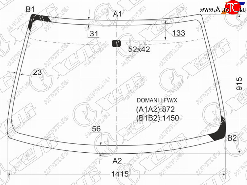 5 699 р. Стекло лобовое Honda Civic EURO 93-98  Domani 92-96  Isuzu Gemini 93-97  Rover 400 95-00  45 99- XYG DOMANI LFW/X  с доставкой в г. Пермь
