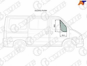 Стекло форточки (уголок) переднее правое  PEUGEOT BOXERCITROEN JUMPERFIAT DUCATO 94-06             XYG DUCATO FV/RH