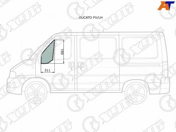 Стекло форточки (уголок) переднее левое  PEUGEOT BOXERCITROEN JUMPERFIAT DUCATO 94-06              XYG DUCATO FV/LH