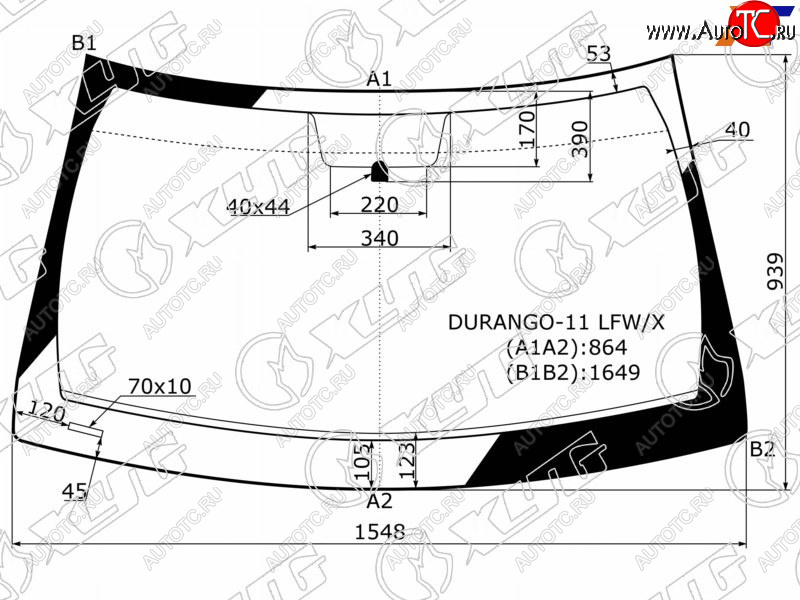 7 699 р. Стекло лобовое Dodge Durango 11-13  Jeep Grand Cherokee 10-13 XYG DURANGO-11 LFW/X  с доставкой в г. Пермь