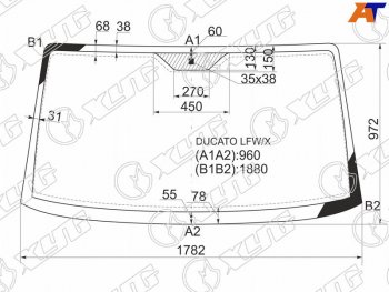 Стекло лобовое Peugeot Boxer 94-06  Citroen Jumper 94-02  Fiat Ducato 94-12 XYG DUCATO LFW/X