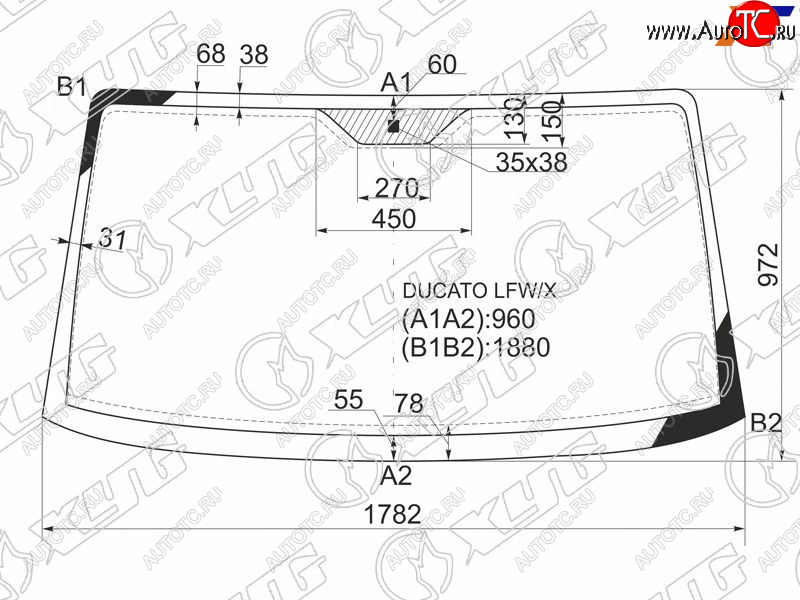 6 999 р. Стекло лобовое Peugeot Boxer 94-06  Citroen Jumper 94-02  Fiat Ducato 94-12 XYG DUCATO LFW/X  с доставкой в г. Пермь