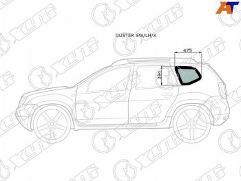 1 759 р. Стекло кузова боковое (не опускное) (Слева Цвет зеленый) Nissan Terrano 14-22  Renault Duster 10-2 XYG DUSTER SW/LH/X  с доставкой в г. Пермь. Увеличить фотографию 1