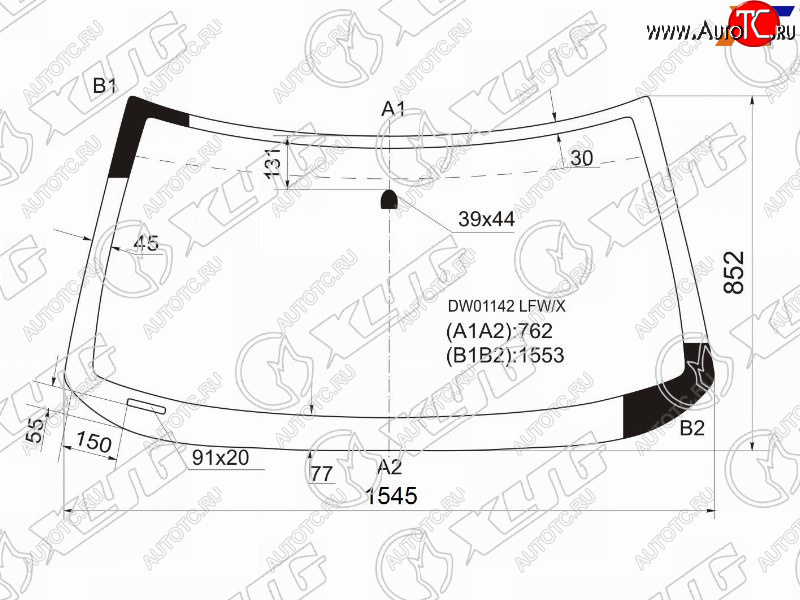 5 449 р. Стекло лобовое Jeep Grand Cherokee 92-98 XYG DW01142 LFW/X  с доставкой в г. Пермь