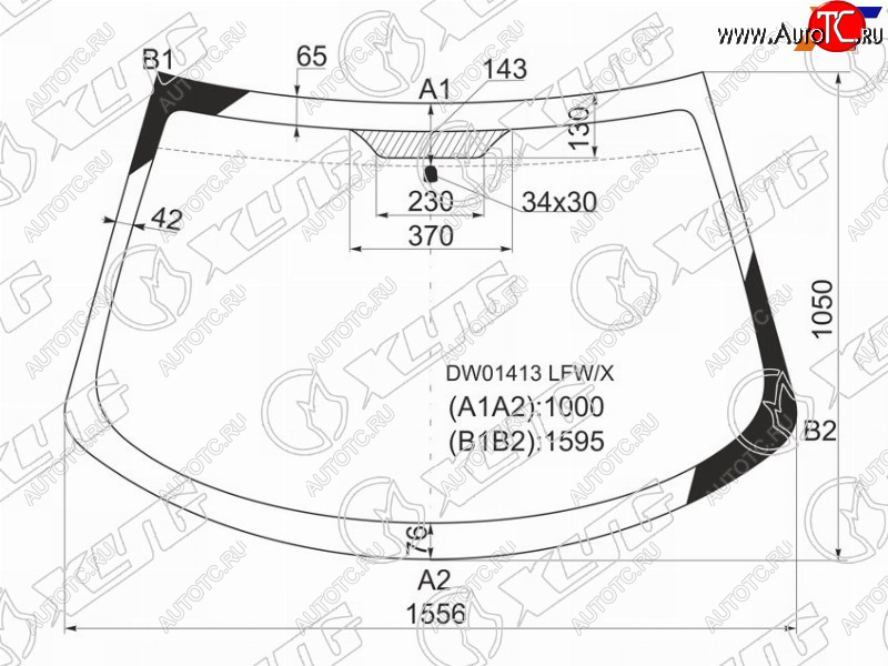 6 749 р. Стекло лобовое Chrysler Sebring 00-06  Dodge Stratus 00-06  ГАЗ Волга Сайбер 08-10 XYG DW01413 LFW/X  с доставкой в г. Пермь