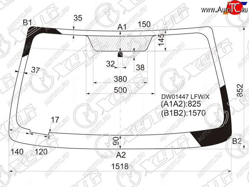 5 199 р. Стекло лобовое Chevrolet TrailBlazer 01-10  Isuzu Ascender 03-09 XYG DW01447 LFW/X  с доставкой в г. Пермь