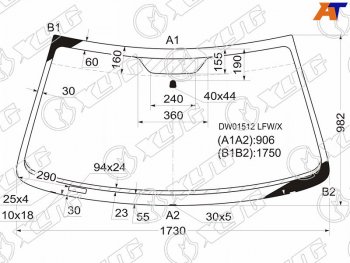 Стекло лобовое Dodge Ram 01-08 XYG DW01512 LFW/X