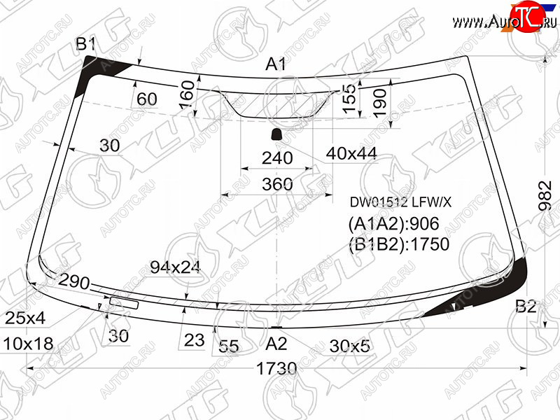7 299 р. Стекло лобовое Dodge Ram 01-08 XYG DW01512 LFW/X  с доставкой в г. Пермь
