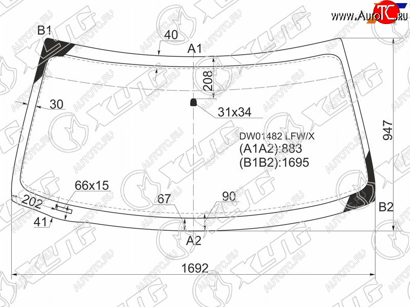 7 999 р. Стекло лобовое Ford Expedition 96-06  F150 96-04  Lincoln Navigator 97-06 XYG DW01482 LFW/X  с доставкой в г. Пермь