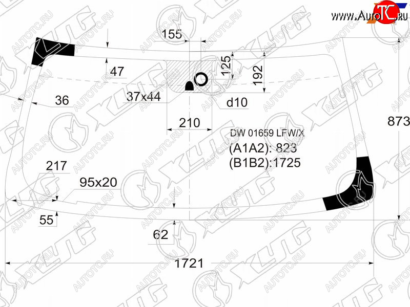 6 499 р. Стекло лобовое + дд CADILLAC ESCALADE/CHEVROLET TAHOE 06-14 XYG DW01659 LFW/X, dw01659lfwx XYG DW01659 LFW/X  с доставкой в г. Пермь