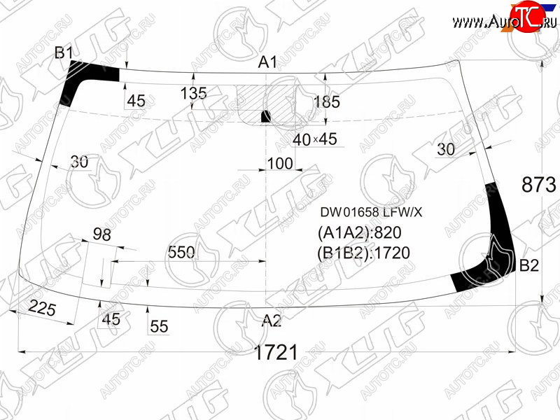 6 499 р. Стекло лобовое Chevrolet Tahoe 06-14  Cadillac Escalade 06-15  Chevrolet Silverado 07-13  Suburba XYG DW01658 LFW/X  с доставкой в г. Пермь