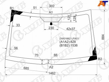 Стекло лобовое Jeep Compass 06-15 XYG DW01662 LFW/X