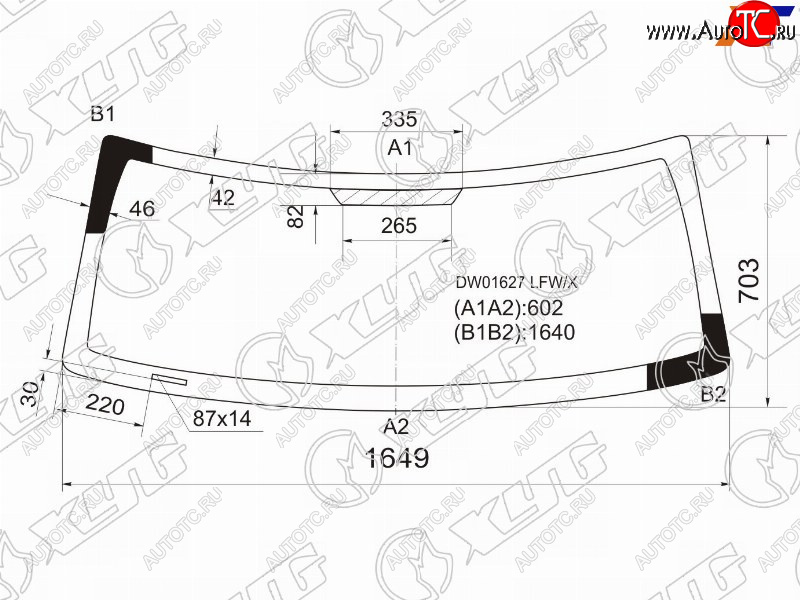 6 649 р. Стекло лобовое JEEP COMMANDER 05-10 XYG DW01627 LFW/X  с доставкой в г. Пермь