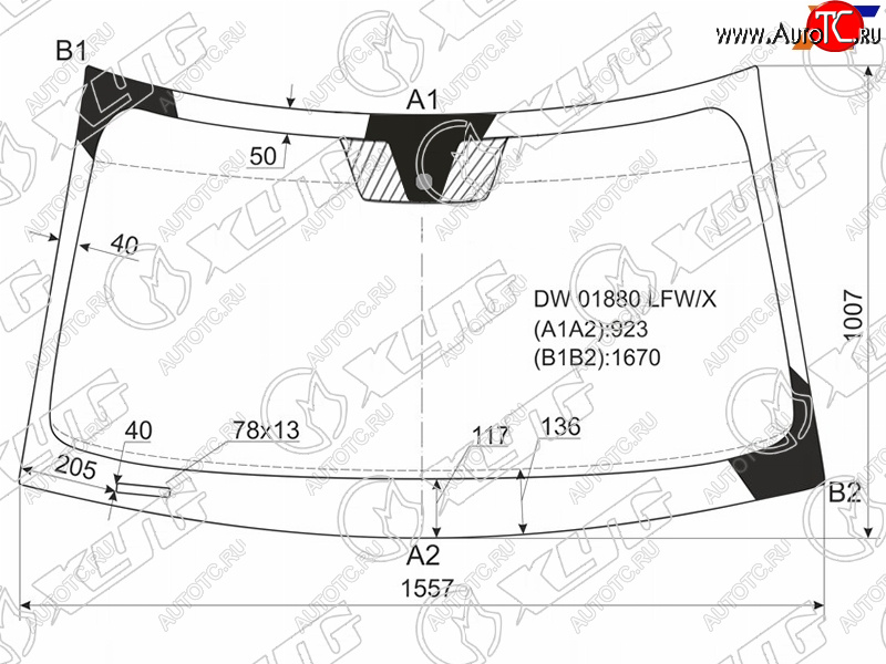 6 799 р. Стекло лобовое Dodge Journey 07-15  Fiat Freemont 13-15 XYG DW01880 LFW/X  с доставкой в г. Пермь