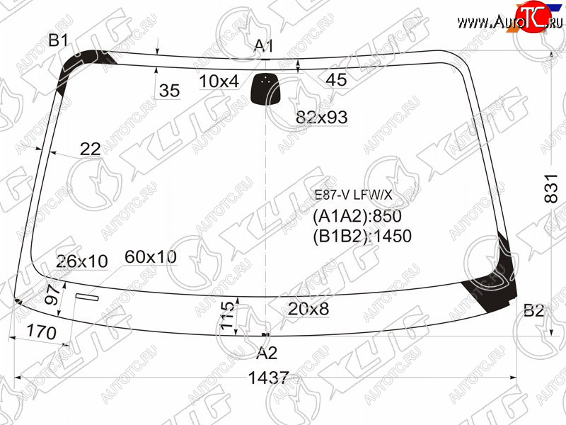 5 299 р. Стекло лобовое BMW 1-Series 04-13 XYG E87-V LFW/X  с доставкой в г. Пермь