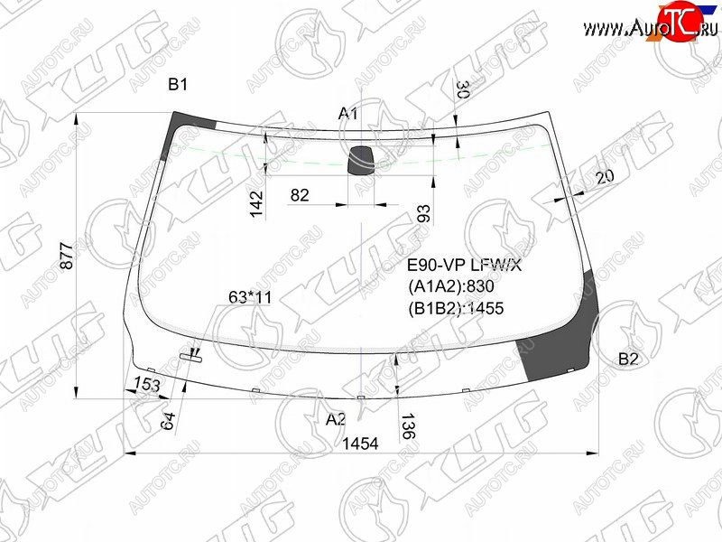 5 599 р. Стекло лобовое BMW 3-Series 05-14  M3 06-13 XYG E90-VP LFW/X  с доставкой в г. Пермь