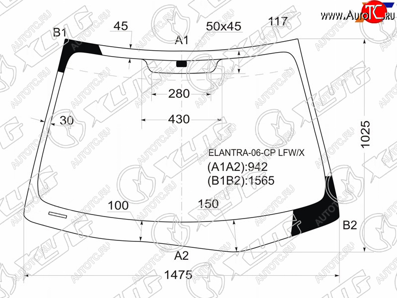 6 699 р. Стекло лобовое Hyundai Elantra 06-12  Avante 06-11 XYG ELANTRA-06-CP LFW/X  с доставкой в г. Пермь